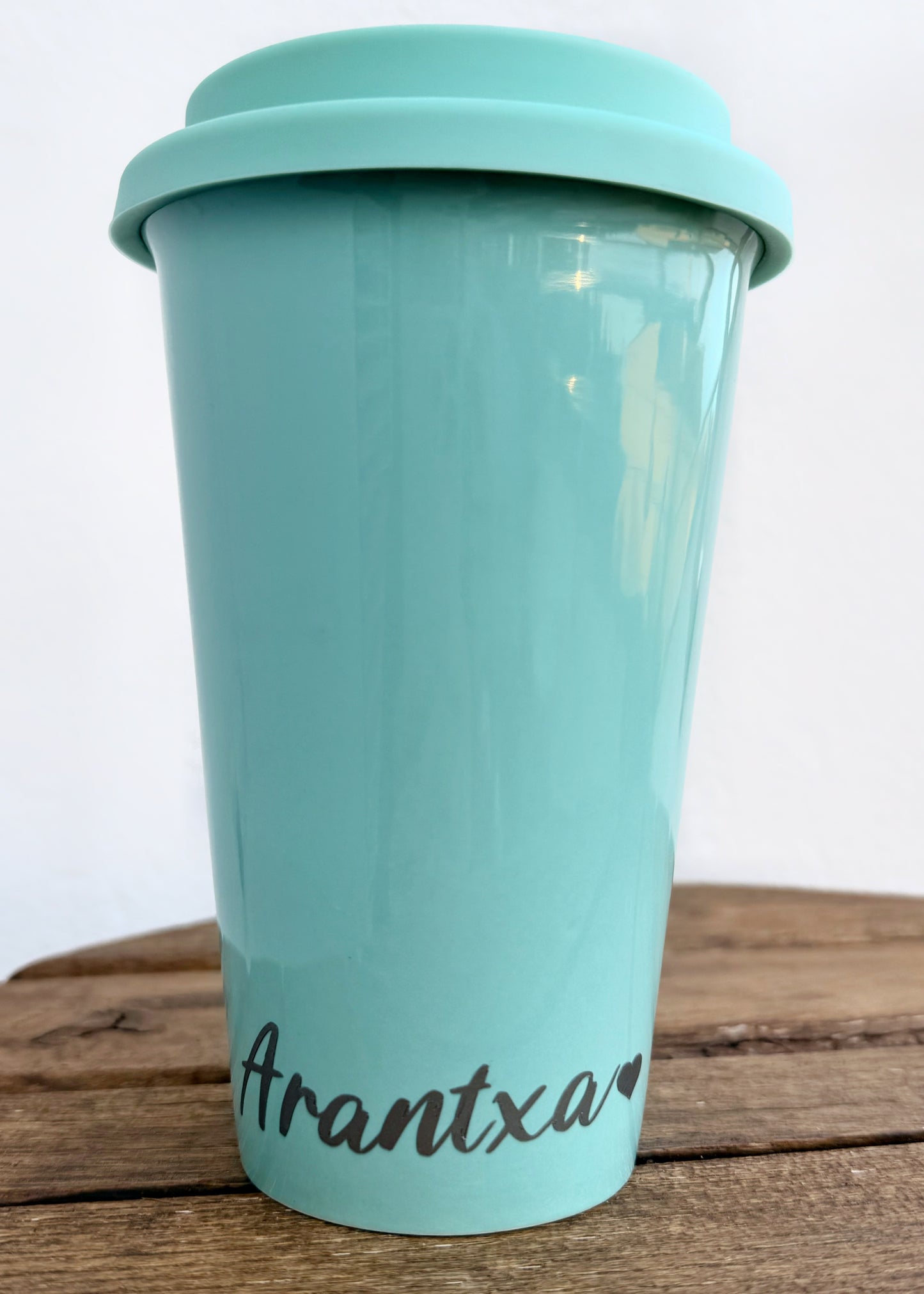 Taza de porcelana con tapa de silicona Take me Mint