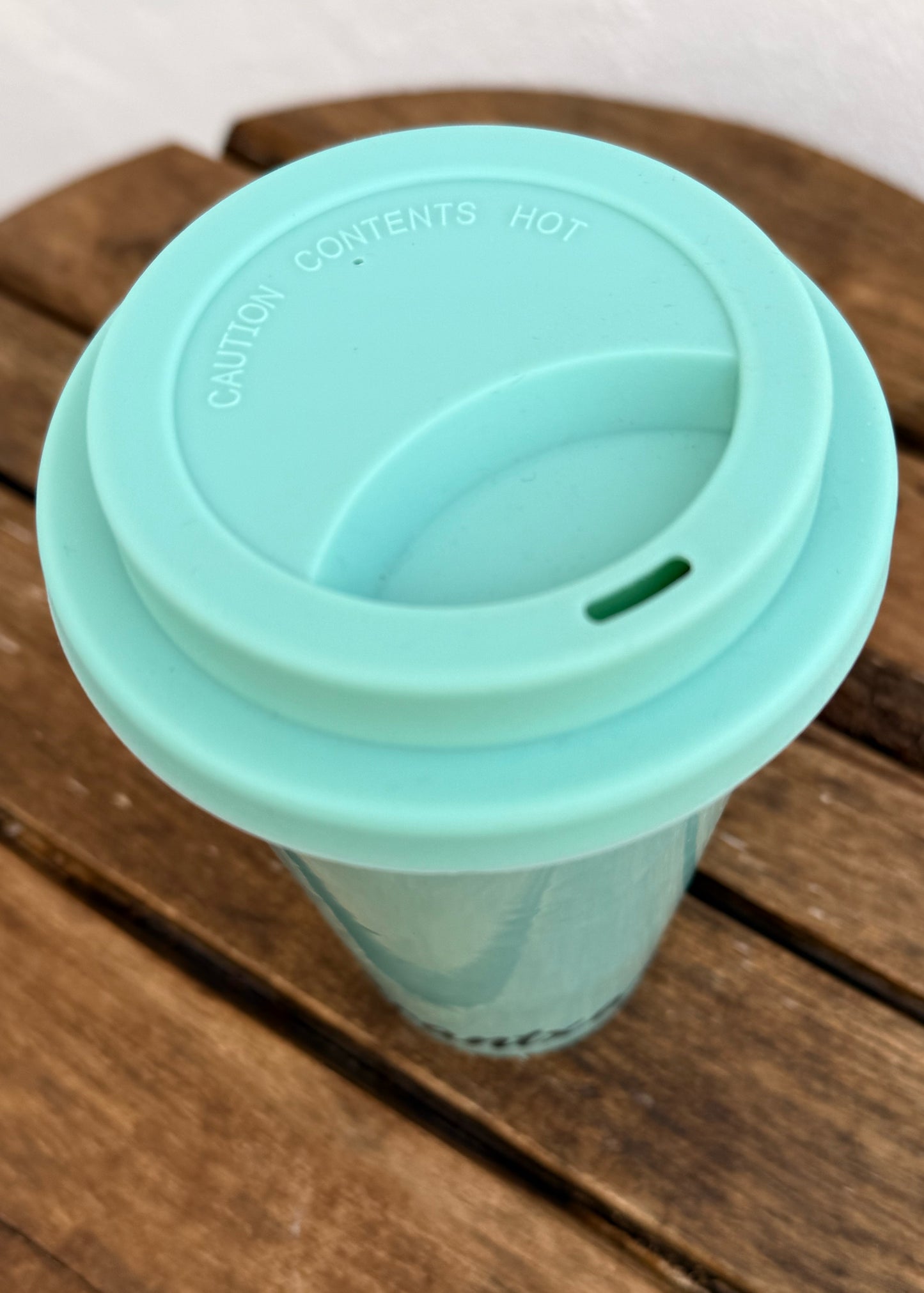 Taza de porcelana con tapa de silicona Take me Mint