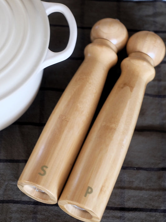 Set de Molinillos de Sal y Pimienta – Bambú Natural Grande