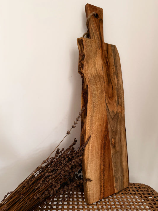 Tabla de madera para cortar y servir yute Iris