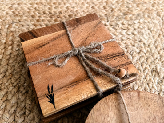Posavasos de madera Aurier cuadrados