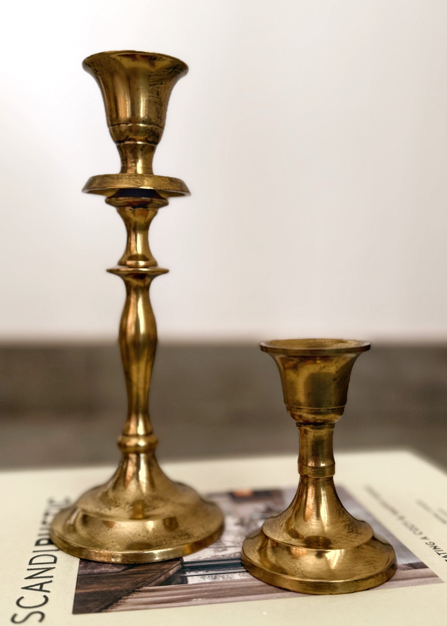 Candelabro Victoria metal dorado envejecido S