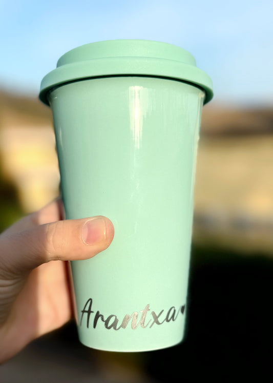 Taza de porcelana con tapa de silicona Take me Mint