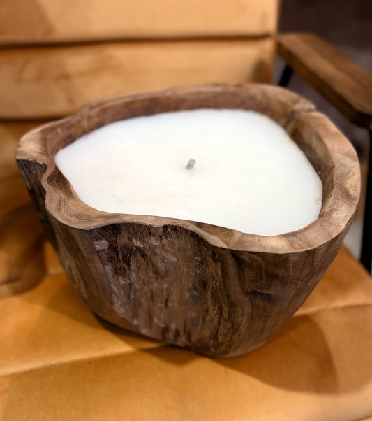 Vela XXL madera natural tallada a mano Bali