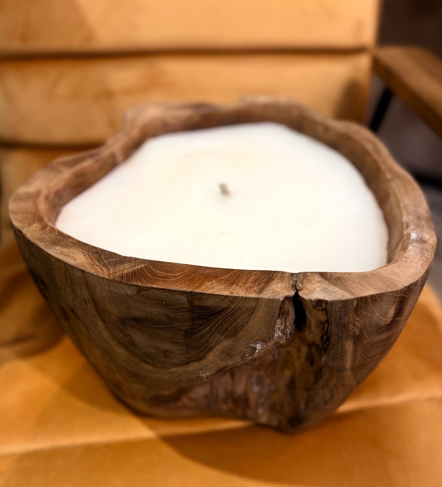 Vela XXL madera natural tallada a mano Bali