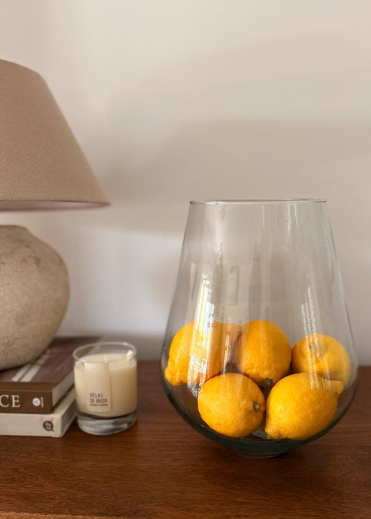 Jarrón de cristal forma vaso Elaia